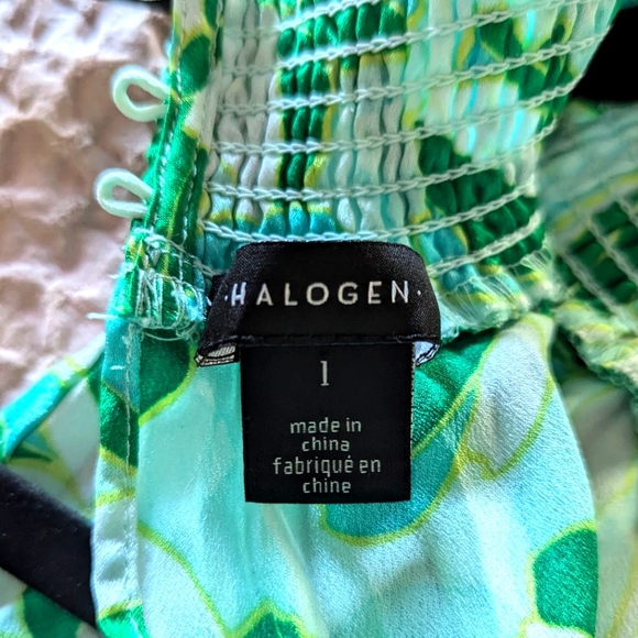 Halogen Floral Pleated Sharkbite Hem Midi Dress - Picture 9 of 9